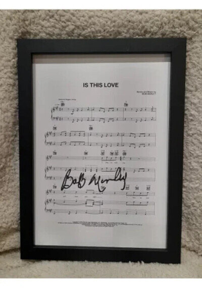 is this love, bob marley signed A4 sheet music
