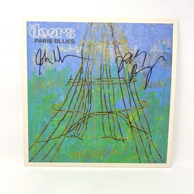 The Doors Paris Blues Vinyl Record LP Autograph by Robby Krieger John Densmore