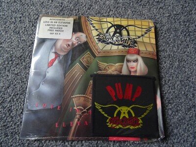 Aerosmith Love In An Elevator LTD Edition 7" Vinyl With Patch NEW & SEALED 1989