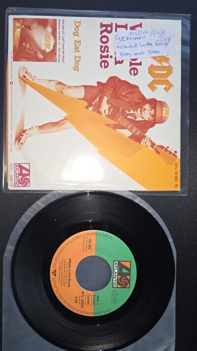 AC/DC Whole Lotta Rosie 🇩🇪 Germany 45 Vinyl Record Mispress A Side Live
