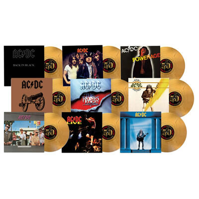 AC/DC 50th Gold Vinyl LP Lot Back to Black Highway Razors & Deeds 2024 Sealed