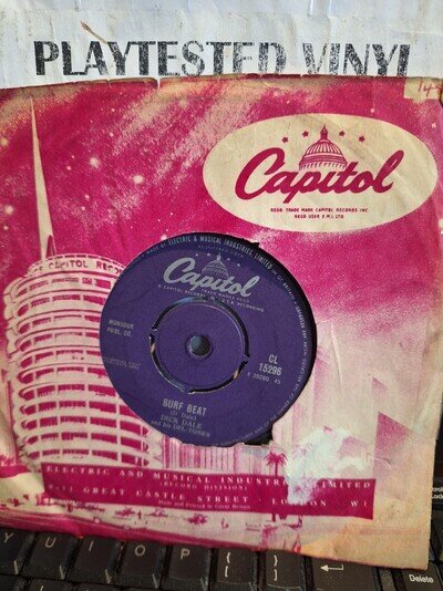 DICK DALE & DEL TONES SURF BEAT / PEPPERMINT MAN CAPITOL UK VG++ 7" VINYL 45