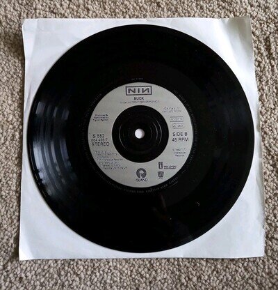 Nine Inch Nails 7 Inch Vinyl Single Suck and Physical Plain White Sleeve 1992