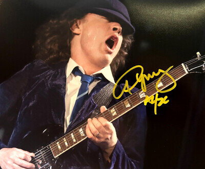 Angus Young AC/DC Signed 8x10" Authentic Original Autograph with COA Certificate Angus Young AC/DC Signed 8x10" Authentic Original Autograph with COA Certificate