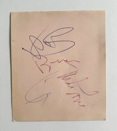 The Beach Boys Signed Autograph Page Cut Brian Wilson Dennis Wilson Mike Love