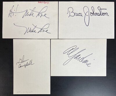 BEACH BOYS Lot Of 4 Autographs GLEN CAMPBELL AL JARDINE MIKE LOVE BRUCE JOHNSTON