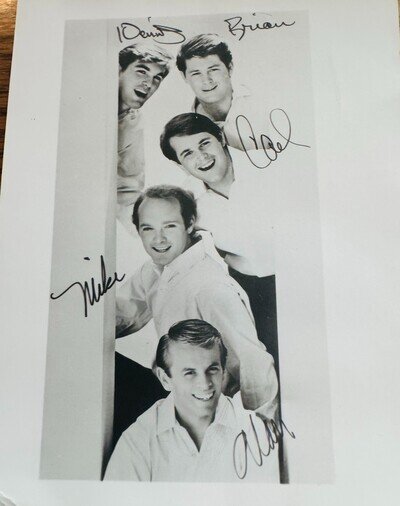 RARE Original Beach Boys pre-printed autographed card Brian Wilson Dennis Wilson