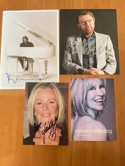 Abba set of original autographed promo cards