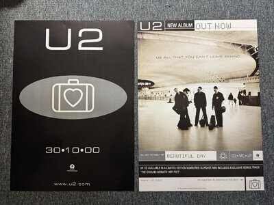 RARE ORIG 72x51 RECORD STORE DBL SIDED POSTER - U2 - ALL THAT YOU CAN .. (2000)