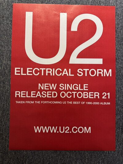 RARE ORIG 72x51 RECORD STORE BILLBOARD MATT POSTER - U2 - ELECTRICAL STORM 2002