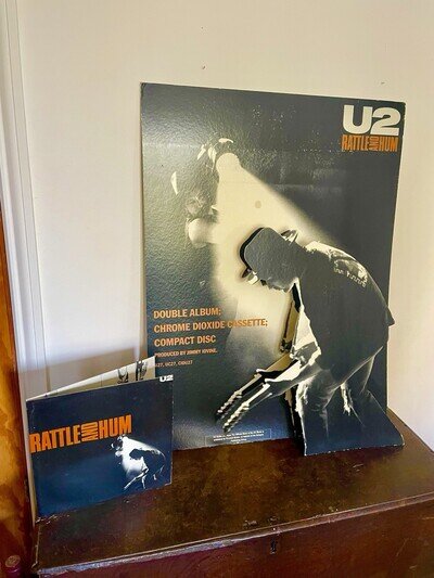 Rare Huge U2 3D standee 38”x29” Rattle Hum original 1988 Promotional RECORD SHOP