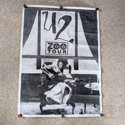 RARE 1994 U2 Zoo TV Tour Promotion Poster - Bono Achtung Baby 86cm x 61cm