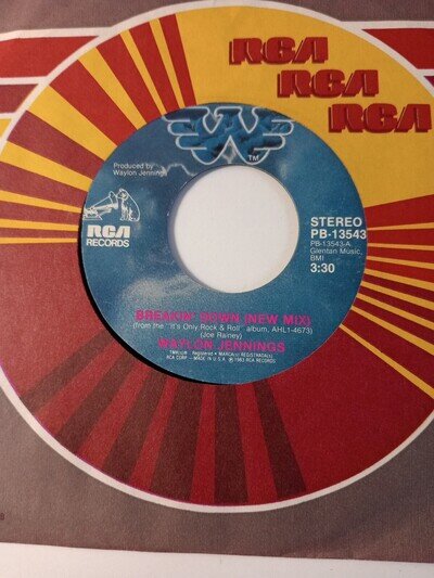 Waylon Jennings - Breakin' Down (USA RCA PB 13543) EX Vinyl Record 7"