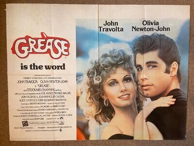 Grease - John Travolta, Olivia Newton-John - Original 1978 UK Quad Film Poster
