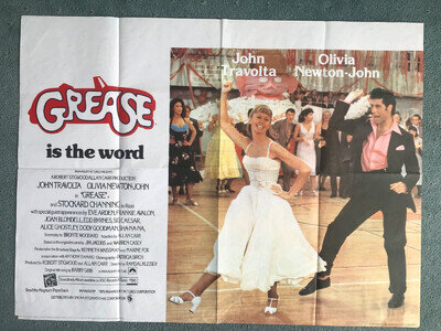 Grease - John Travolta, Olivia Newton-John - Original 1978 UK Quad Film Poster