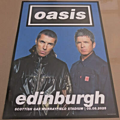 Oasis Tour Litho Print Poster Murrayfield Stad, Fri, 8th August Official + Gift