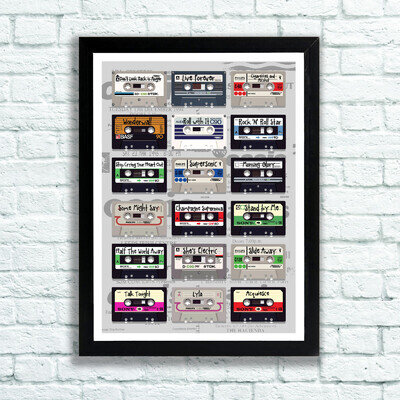 Oasis Cassette Compilation FRAMED Poster - 4 Sizes - 3 Framed Options Liam, Noel