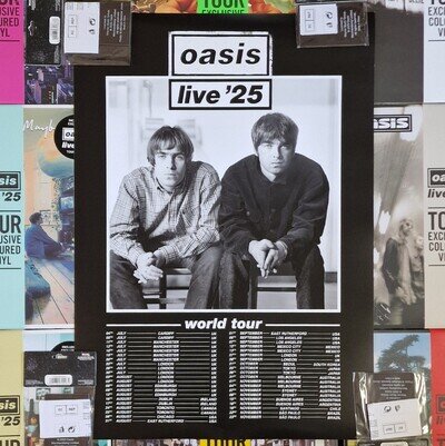 Oasis Official World Tour Wonderwall Poster Live 25 Tour Rare Lithograph New A2