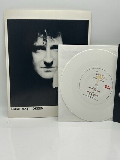 brian may back to the light white Vinyl 7”ps Sealed + Queen Fanclub Photo