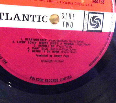 Led Zeppelin Led Zeppelin II UK 1969 1st Atlantic 588198 Misprint Wreck Label