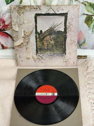 LED ZEPPELIN: Led Zeppelin IV Atlantic Red Plum A3/B3 Vinyl LP VG+/VG+