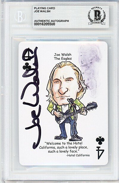 Rare -THE EAGLES- JOE WALSH Beckett BAS Signed/Autograph/Auto Music Playing Card