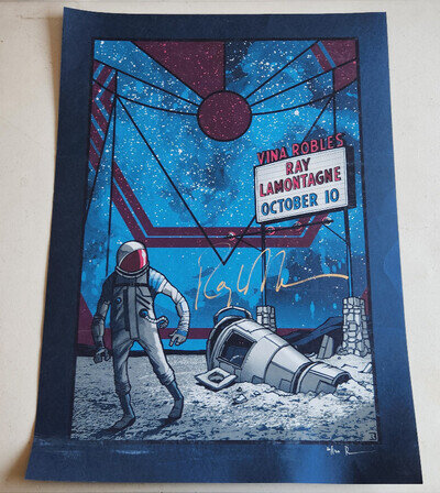 16x22 Signed Ray LaMontagne Poster Paso Robles Silkscreen Clint Reno Autograph