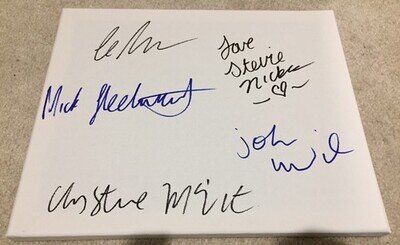 Fleetwood Mac SIGNED Canvas Autograph Record Album Stevie Nicks Christine McVie