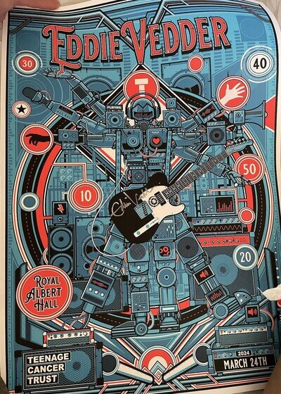 Eddie Vedder Signed Autographed poster TCT Pearl Jam