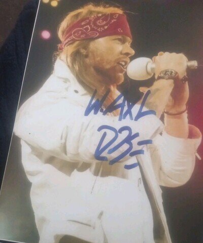 Axl Rose Signed Pre Printed Autograph A4 Photo Guns n Roses Repro/reproduction
