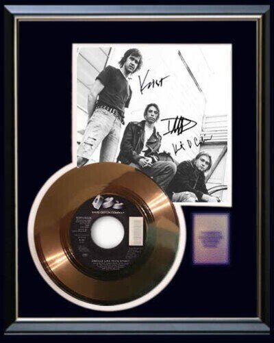 NIRVANA SMELLS LIKE TEEN SPIRIT GOLD RECORD RARE W-PRINTED SIGNED AUTOGRAPHS
