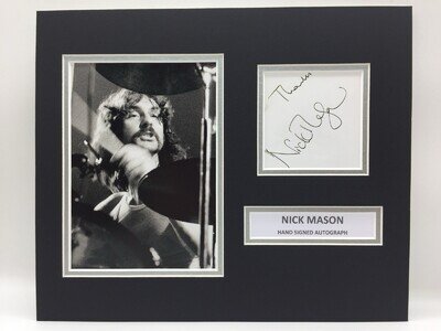 RARE Nick Mason Pink Floyd Signed Photo Display + COA AUTOGRAPH DRUMMER THE WALL