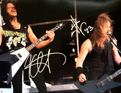 METALLICA Signed (JAMES HETFIELD & KIRK HAMMETT) 8x10" Authentic Autograph w/COA METALLICA Signed (JAMES HETFIELD & KIRK HAMMETT) 8x10" Authentic Autograph w/COA