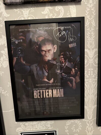 Robbie Williams Better Man Signed Framed Poster Autograph Music Memorabilia Robbie Williams Better Man Signed Framed Poster Autograph Music Memorabilia