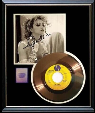 MADONNA LIKE A VIRGIN GOLD RECORD W-PRINTED SIGNED AUTOGRAPH RARE MADONNA LIKE A VIRGIN GOLD RECORD W-PRINTED SIGNED AUTOGRAPH RARE