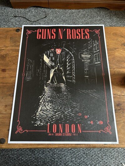 Guns n roses London 2017 lithograph/ Concert poster - Jack The ripper