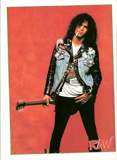 GUNS N' ROSES 'Slash in denim cutoff' magazine PHOTO/Poster/clipping 11x8 inches
