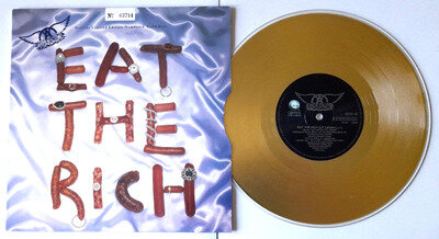 AEROSMITH Eat The Rich Gold Vinyl 10" LIMITED EDITION UK GFSV46 GEFFEN