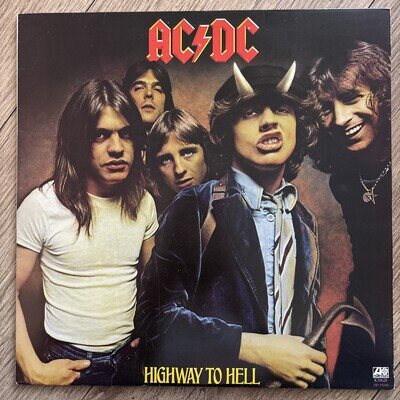 AC/DC Highway To Hell 1st UK Press EX+/EX+ Vinyl LP A1/B1 Arun EG 1979 Album