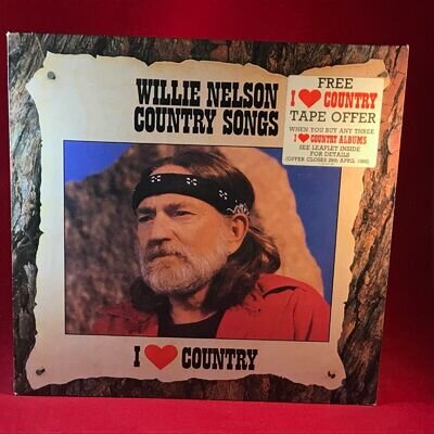 WILLIE NELSON I Love Country Songs 1987 Promo vinyl LP + INNER Me And Bobby McGe