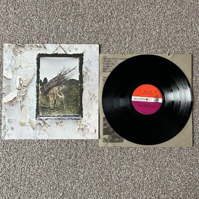 Led Zeppelin - IV - Black Vinyl 1971 - Version 7 Inverted Feather Plum Label