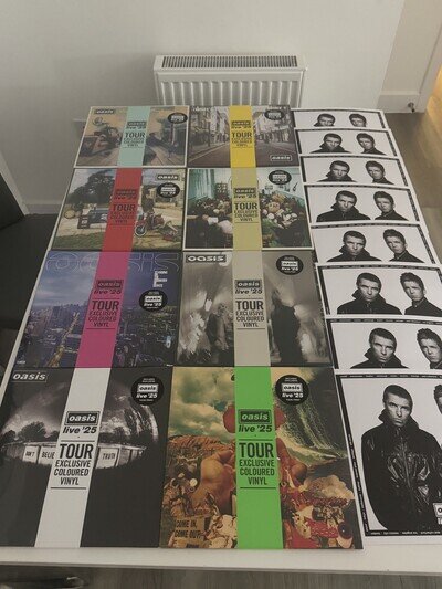 Oasis Live ‘25 Tour Exclusive Coloured Vinyl Full Set 8 LPs New Sealed + Prints