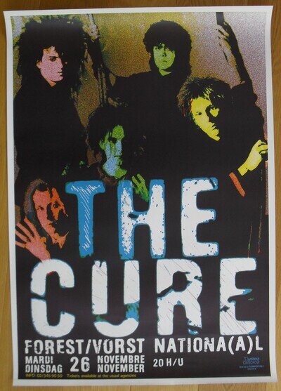 THE CURE original concert poster '85 FOREST VORST BELGIUM