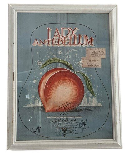 Lady Antebellum Poster Signed And The Tickets For The Concert Included Framed