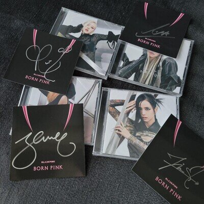 BLACKPINK BORN PINK Signed CD Set UK Exclusive Autograph Art Card Album 4x New A