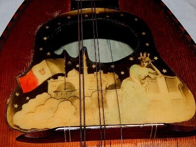 Vintage Italian Mandolin with Brand Stamp and Inlays