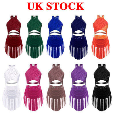 UK Kid's Ballet Lyrical Dance Dresses Gymnastics Leotard Performance Costumes
