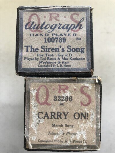 2 Piano Rolls QRS 33296 Carry On! 100739 The Siren's Song