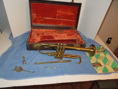Vintage Fred Gretsch Pathfinder Trumpet/Coronet for Parts w/Case & Mouthpiece
