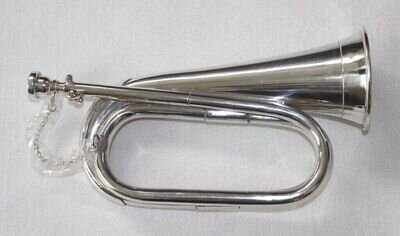 Boy Scout Nickel Plated Blowing Bugle Attack War Command Signal Horn